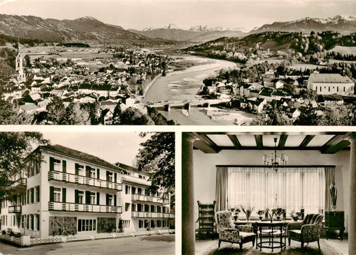 Bad Toelz Fliegeraufnahme Alpen-Sanatorium Bad Toelz Herderstrasse Gastraum