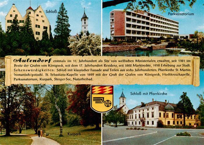 Aulendorf Schloss Parksanatorium Kurpark Schloss mit Pfarrkirche