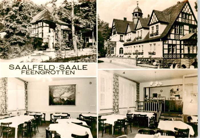 Saalfeld Saale Feengrotten Plastik an der HO Gaststaette Brunnenhaus HOG Feengro