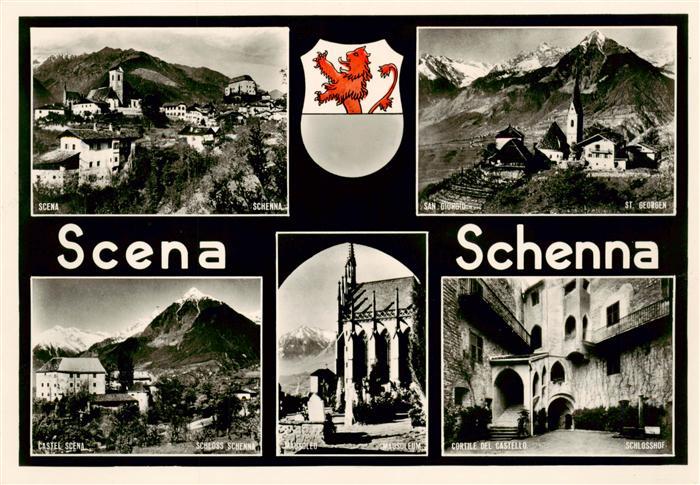 Schenna Meran Trentino IT Panorama Kirche St Georgen Schloss Mausoleum Schlossho