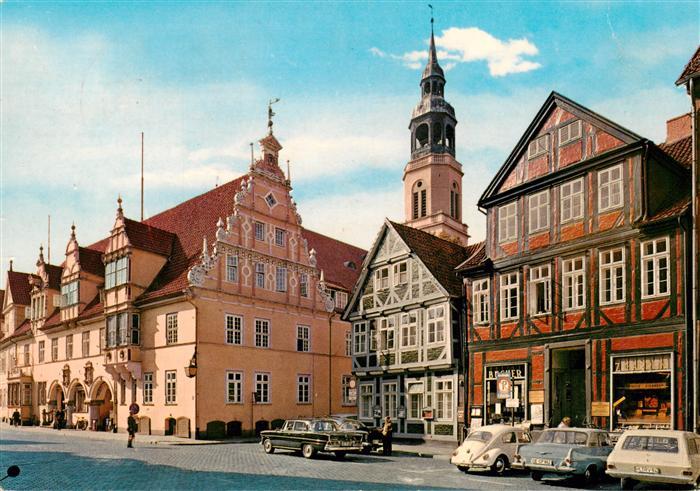 Celle  Niedersachsen Rathaus und Stadtkirche