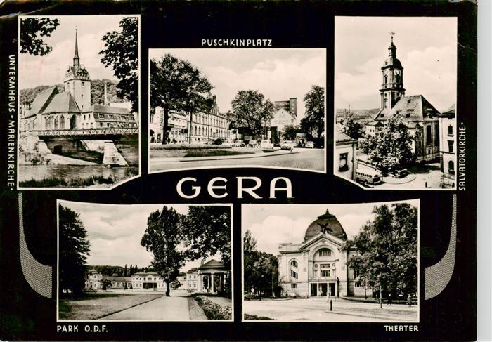 Gera Marienkirche Puschkinplatz Salvatorkirche Park ODF Theater