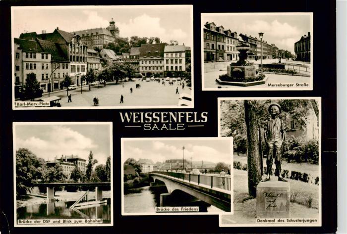 Weissenfels Saale Karl Marx Platz Merseburger Strasse Bruecke der DSF und Blick