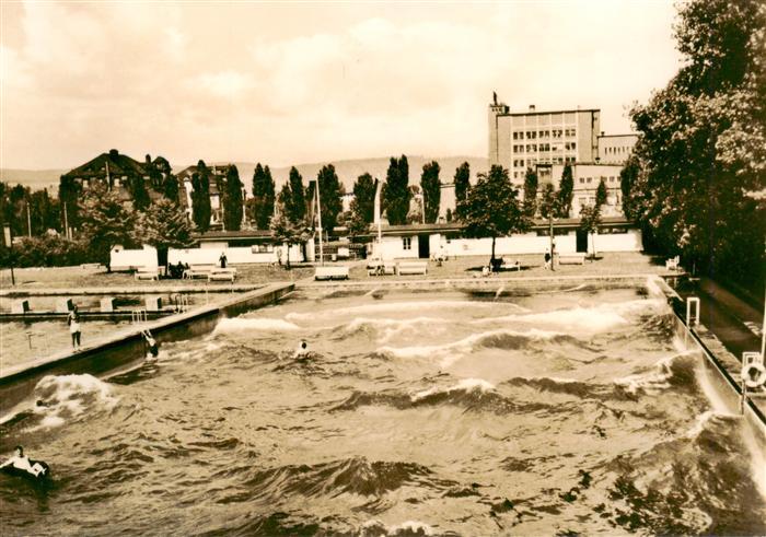 Rudolstadt Wellenbad des VEB Kunstfaserwerk Wilhelm Pieck Schwarza