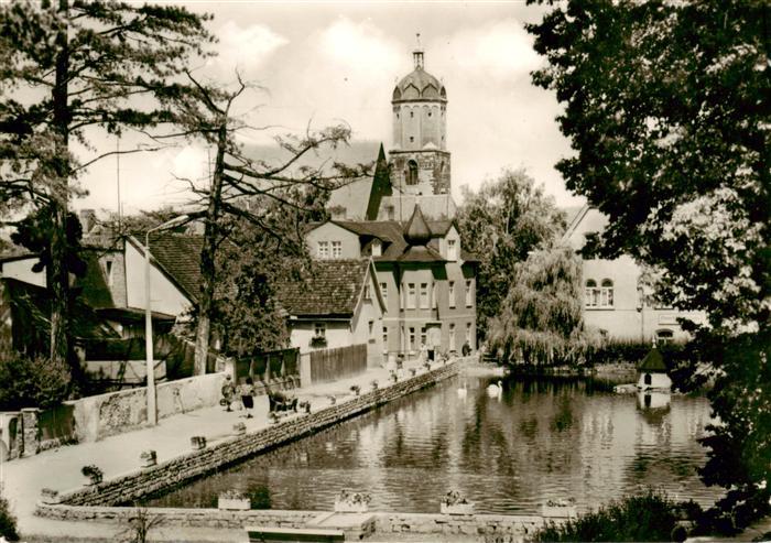 Neustadt Orla Gamsenteich mit Blick zur Kirche