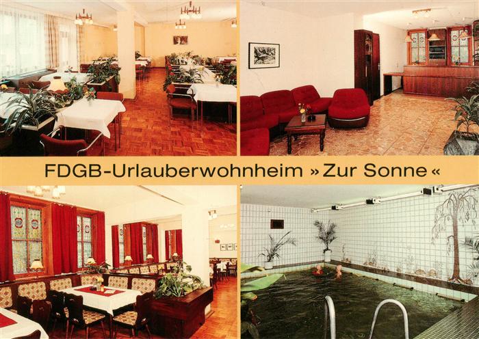 Neustadt Harz FDGB Urlauberwohnheim Zur Sonne Mehrzweckraum Empfang Gaststaette