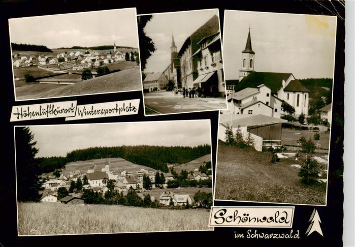 Schoenwald Schwarzwald Panorama Ortspartien Kirche
