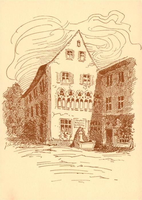 Basel BS Christl Vereinshaus Basel Hofansicht Zeichnung