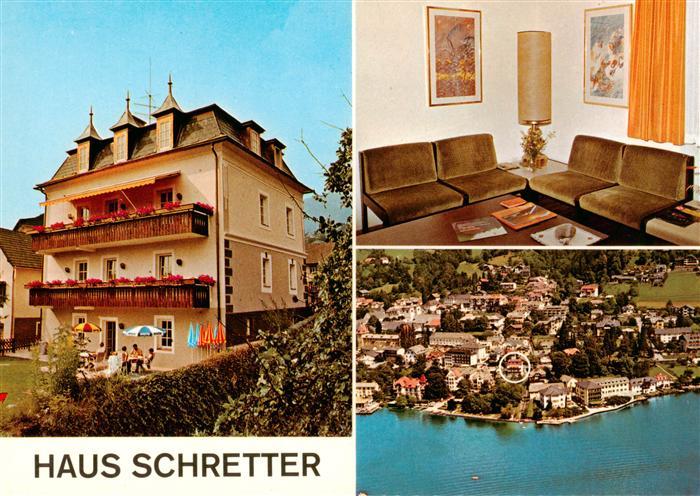 Millstatt Millstaettersee Kaernten AT Haus Schretter Aufenthaltsraum Fliegeraufn