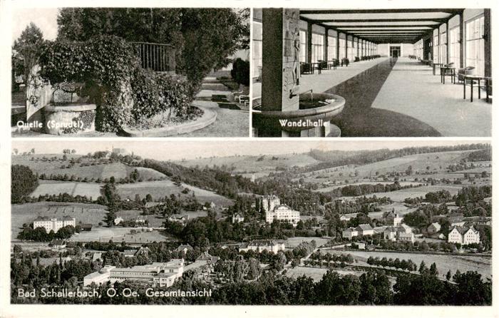 Bad Schallerbach Oberoesterreich AT Panorama Kurort Quelle Sprudel Wandelhalle