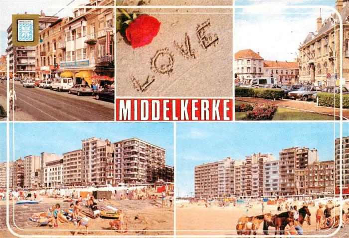 Middelkerke Belgie Teilansichten Strand Hotels Pferde