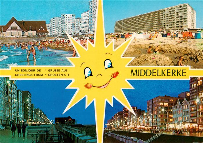 Middelkerke Belgie Strandleben Hotels Promenade bei Nacht Sonne