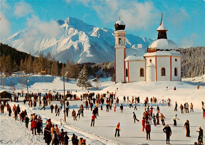 Seefeld Tirol Eislaufplatz am Seekircherl mit Hocheder