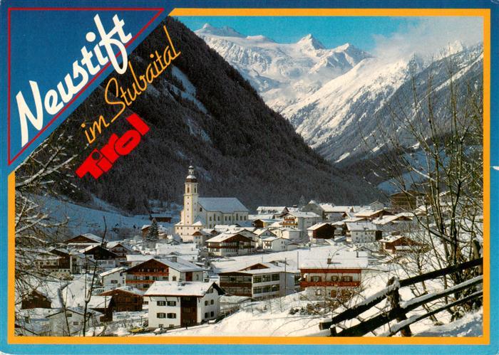 Neustift Stubaital Tirol Ortsansicht mit Zuckerhuetl und Stubaier Gletscher