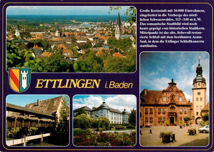 Ettlingen Stadtpanorama Marktplatz Rathaus Holzbruecke