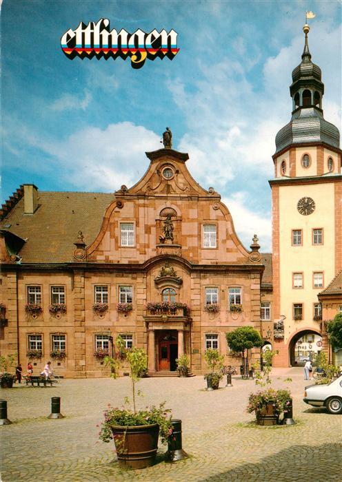 Ettlingen Marktplatz Rathaus Turm