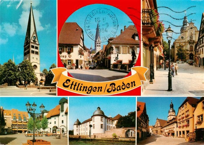 Ettlingen Teilansichten Stadtzentrum Kirche Schloss