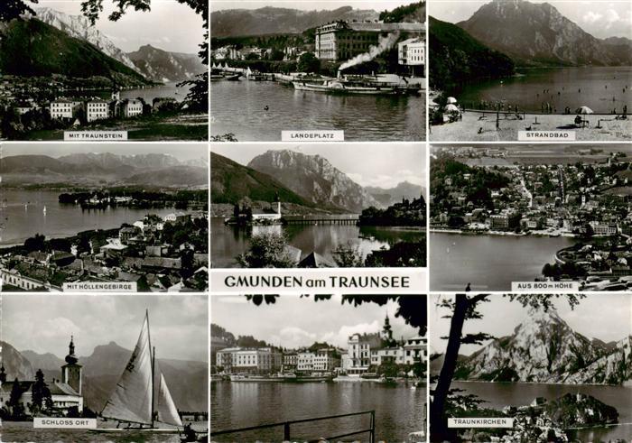 Gmunden Traunsee Salzkammergut AT Traunstein Landeplatz Strandbad Hoellengebirge