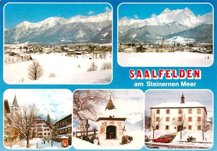 Saalfelden Steinernes Meer AT Panorama Ortspartien Bildstock Rathaus