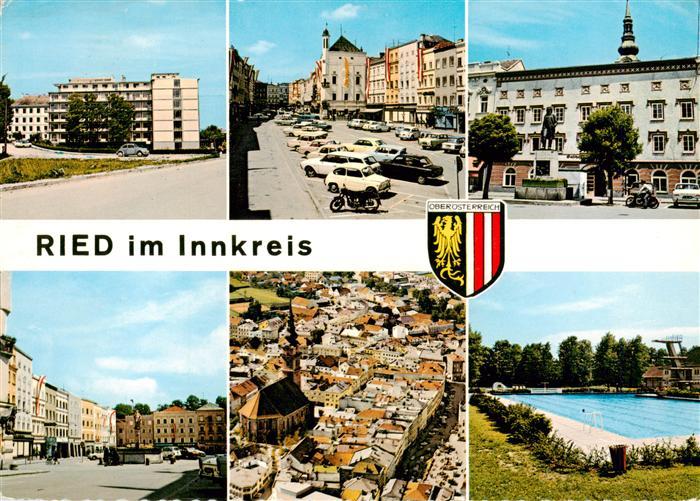 Ried Innkreis Schwimmbad Stelzhamer Denkmal Dietmarbrunnen Hauptplatz Stadtkern