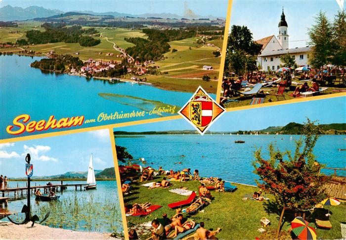 Seeham Obertrumersee Fliegeraufnahme Liegewiese Seepartien