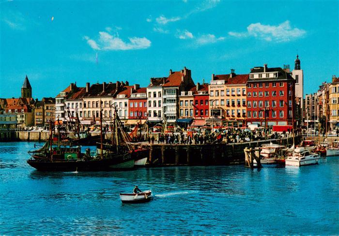 Oostende Ostende West-Vlaanderen Belgie Fischereihafen und Kai