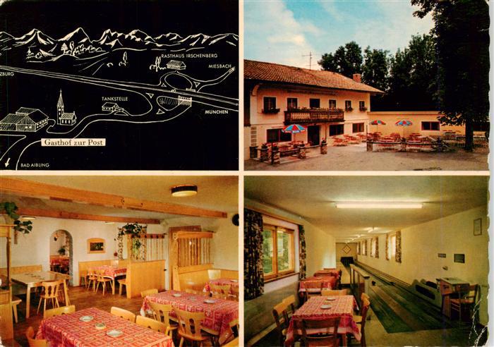 Irschenberg Gasthof Post Gastraum Kegelbahn
