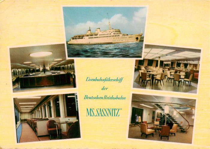 Sassnitz Ostseebad Ruegen Eisenbahnfaehrschiff der Dt Reichsbahn Gastraeume