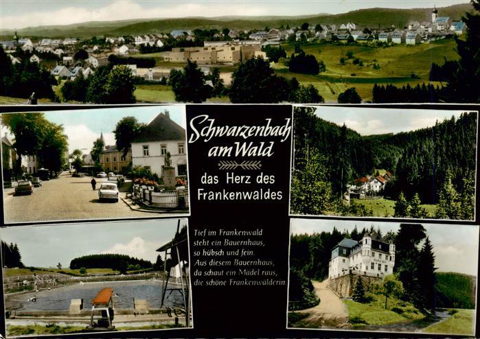 Schwarzenbach am Wald Panorama Teilansichten Schwimmbad Gasthof Fels