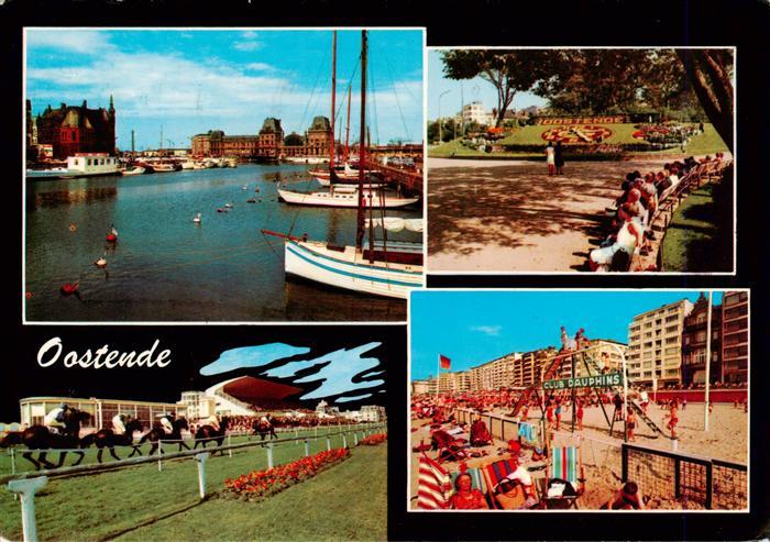 Oostende Ostende West-Vlaanderen Belgie Bootshafen Pferderennbahn Park Strand