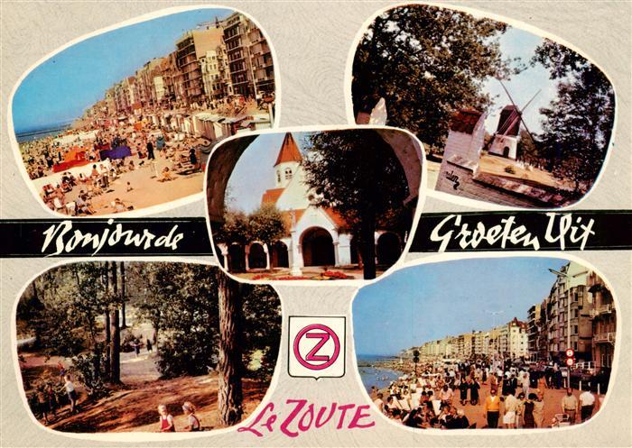 Le Zoute Knocke-Heist Knocke-sur-Mer Belgie Strandpartien Kirche Muehle Wald