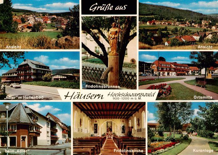 Haeusern Schwarzwald Ansicht Adler mit Hallenbad Fridolinsbrunnen Beim Adler Fri