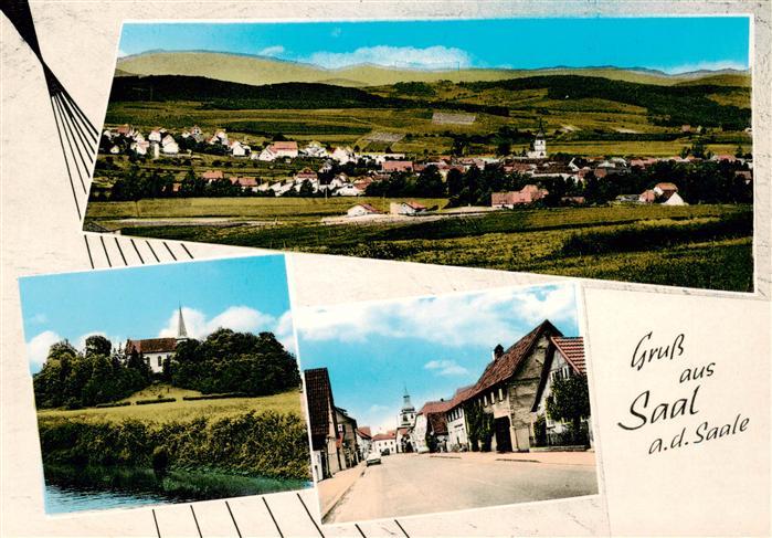 Saal Saale Bayern Panorama Kirche Strassenpartie