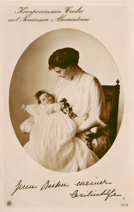 Adel Noble Kronprinzessin Cecilie Prinzessin Alexandrine