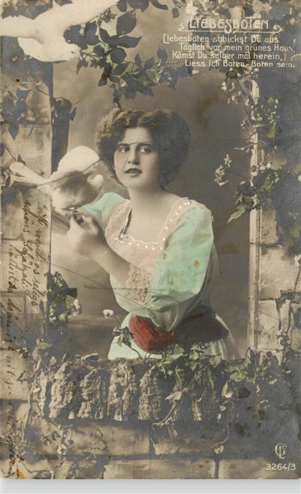 Foto GLCo Nr. Nr. 3264/3 Liebesboten Frau Taube