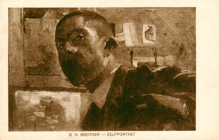 Breitner G.H. Kuenstlerkarte Zelfportret