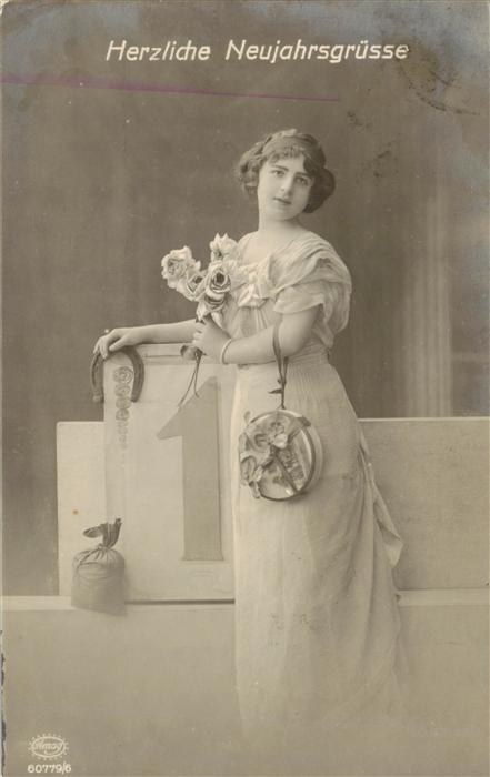 Foto Amag Nr. Nr. 60779/6 Neujahrgruesse Frau