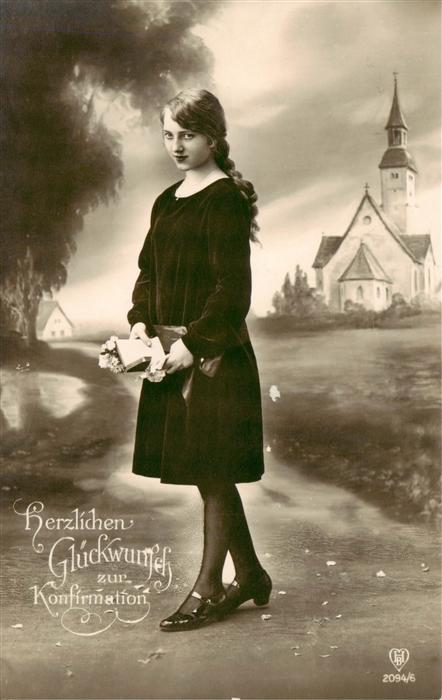 Foto HB Nr. Nr. 2094/6 Konfirmation Kind