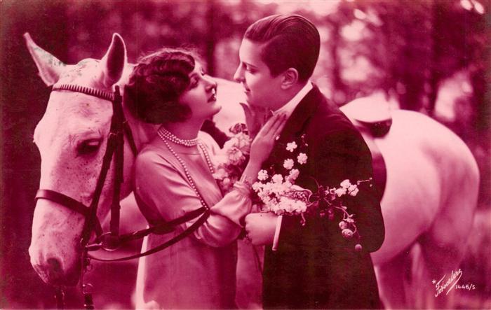 Foto Fotocelere Nr. Nr. 1446/5 Frau Mann Pferd