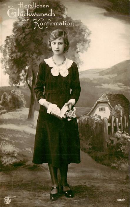 Foto NPG Nr. Nr. 980/1 Konfirmation Maedchen