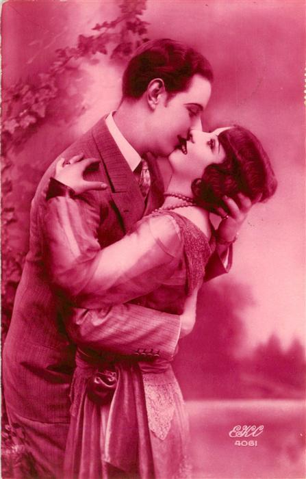 Foto EKC Nr. Nr. 4061 Paar Frau Mann Kuss