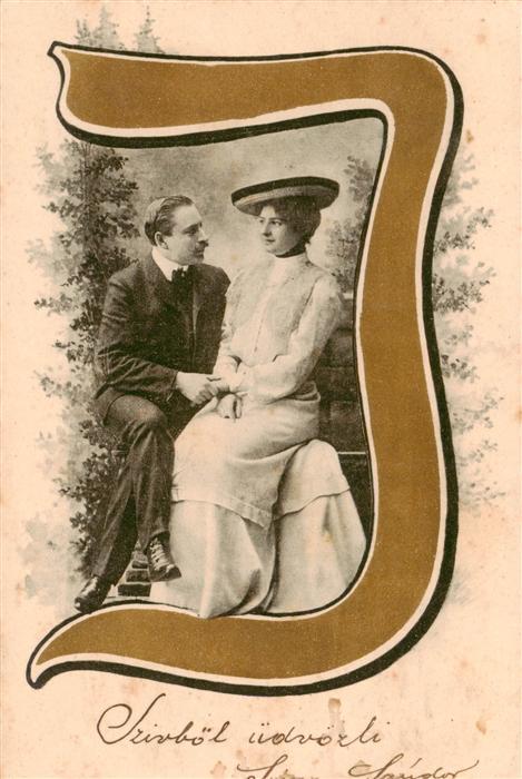 Buchstabenkarte Letter Lettre I Frau Mann