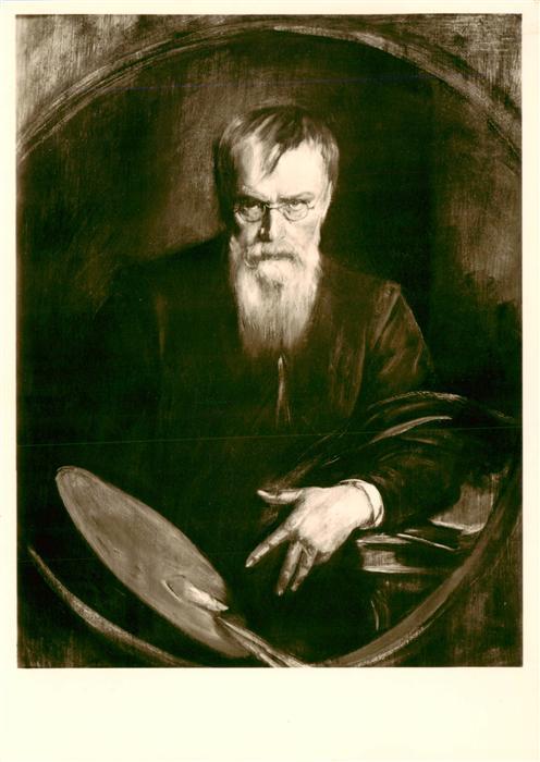 Lenbach Franz von Kuenstlerkarte Selbstbildnis