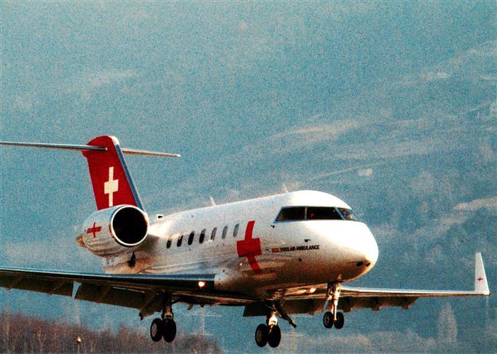 Flugzeuge Zivil Swiss Air-Ambulance Rega Canadair CL 601 Challenger