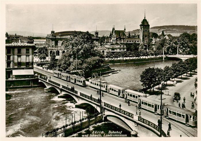 Strassenbahn Tramway-- Zuerich Bahnhof Landesmuseum