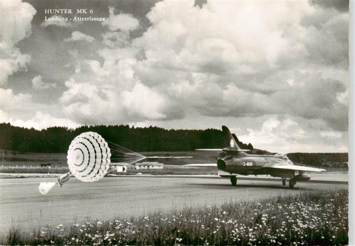 Flugzeuge Militaria Hunter MK 6 Landung Atterrissage Arthur Baur Hilterfingen Th