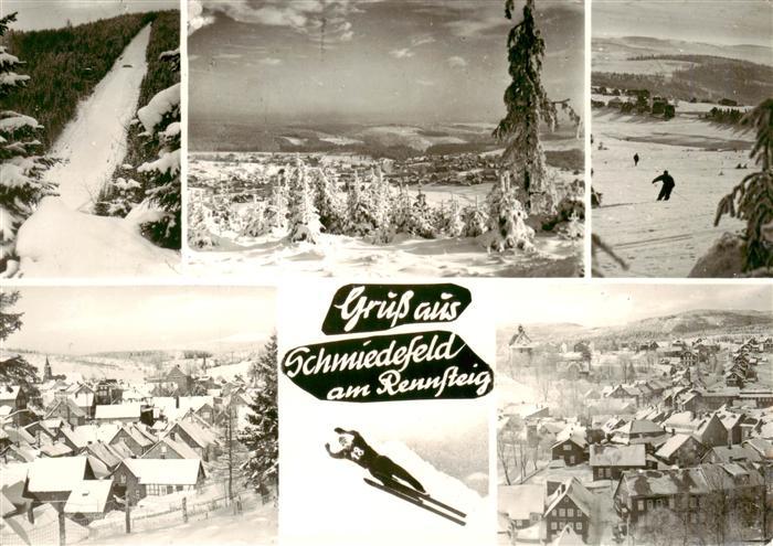 Schmiedefeld Rennsteig Skilift Panorama Skipiste Ortsansichten