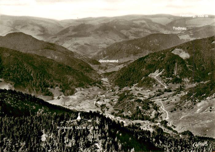 Todtmoos Schwarzwald BW Fliegeraufnahme mit Blick auf Todtnau Geschwend Praegtal