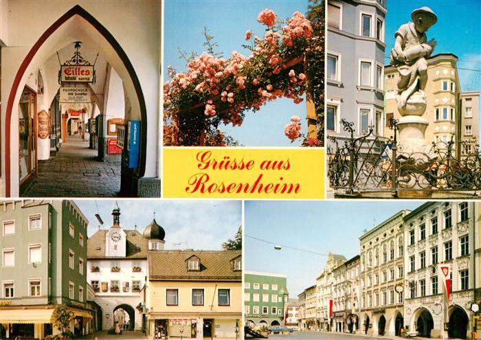 Rosenheim  Bayern Arkaden Rosenbogen Brunnen Ortspartien