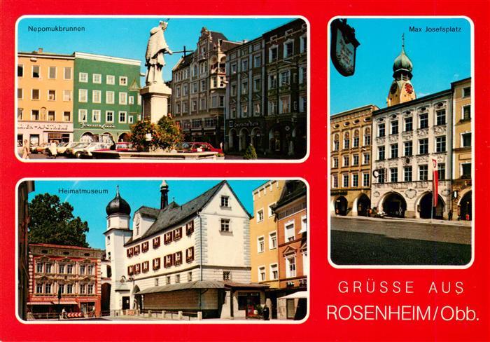 Rosenheim  Bayern Nepomukbrunnen Max Josefsplatz Heimatmuseum